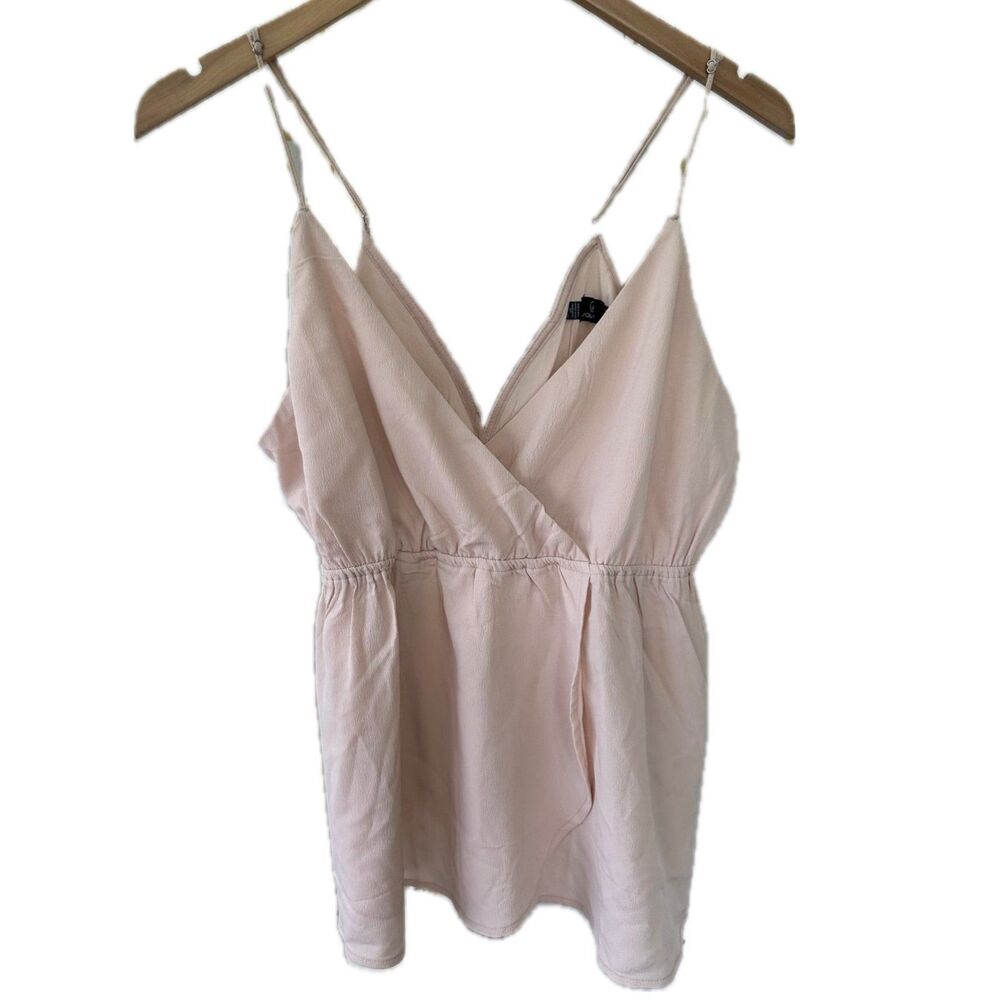 Volcom True To This Faux Wrap Surplice Elastic Empire Waist Adjustable Cami Top
